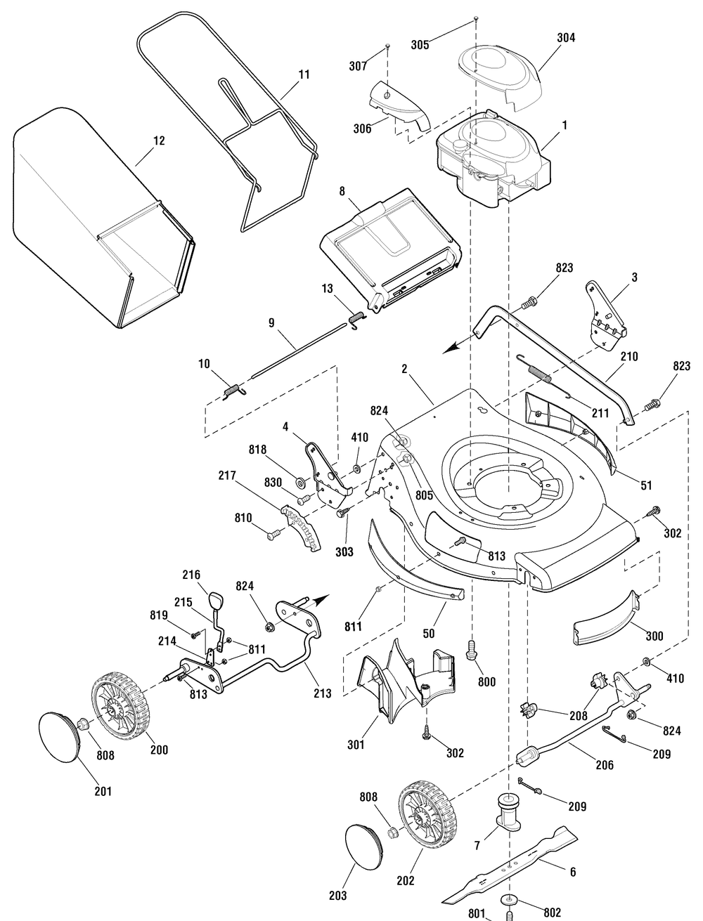 Deck And Engine Group (881243dk) Diagram and Parts List for 881243-MXTH675 2011 Briggs and Stratton Lawn Mower